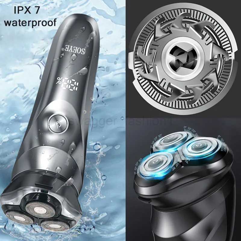 Electric Shaver for mens electric shaver Smart razor for Beard timmer IPX7 waterproof Wet And Dry shaving machine Men ShaverB240709