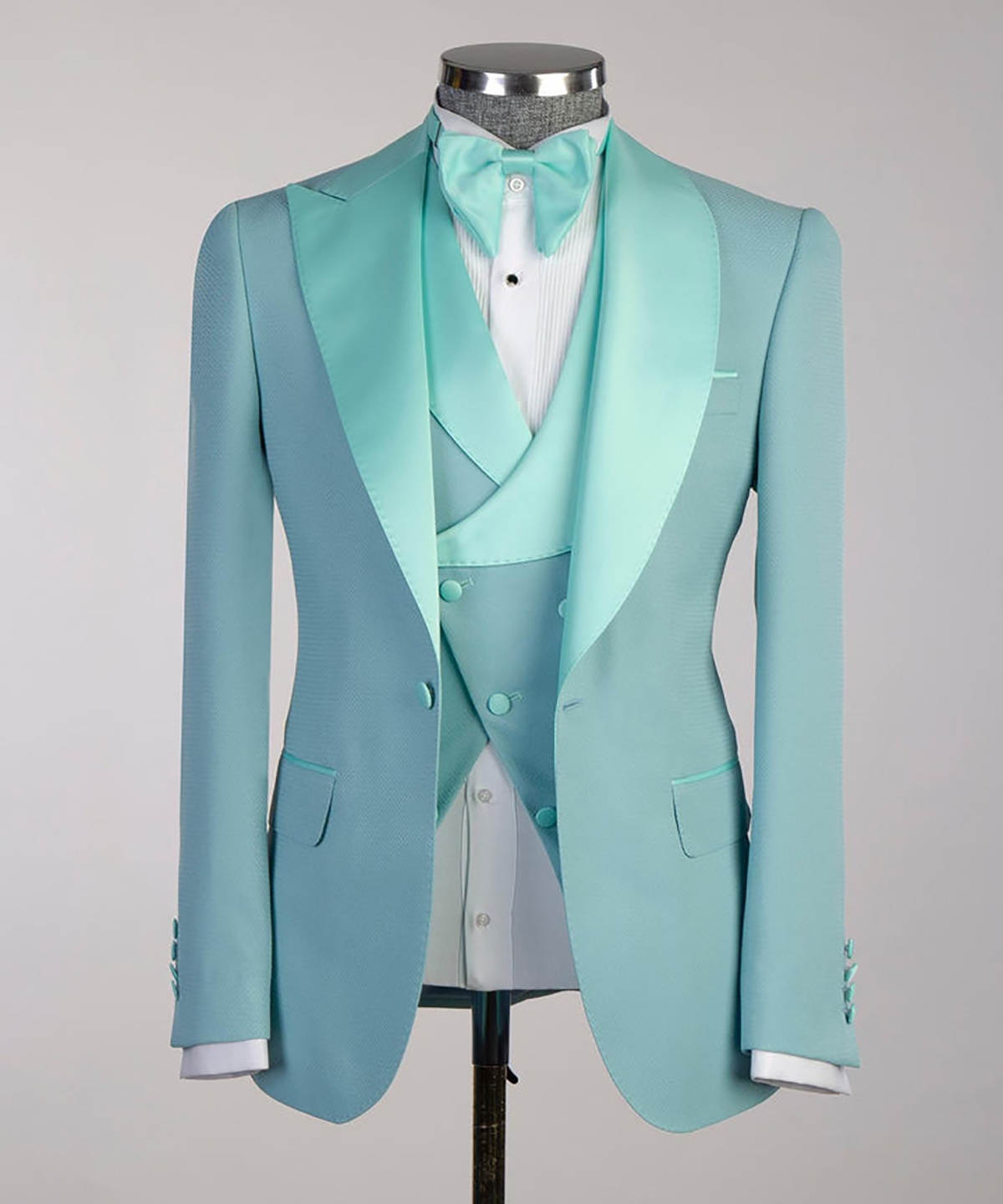 Summer Mint Green Men Wedding Suits 3 Pieces Custom Made Handsome Wedding Tuxedos For Business Groom Wear