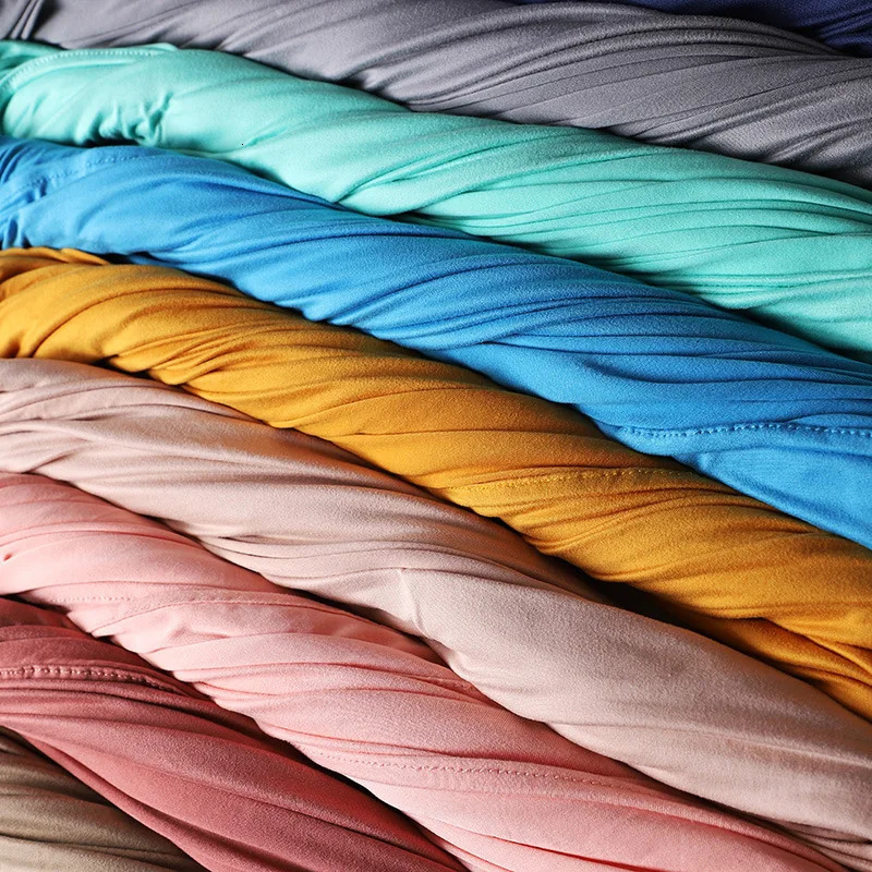 75 * 175cm thick premium Jersey headscarf womens headscarf winter scarf Muslim womens headscarf veil Islamic shawl 240710