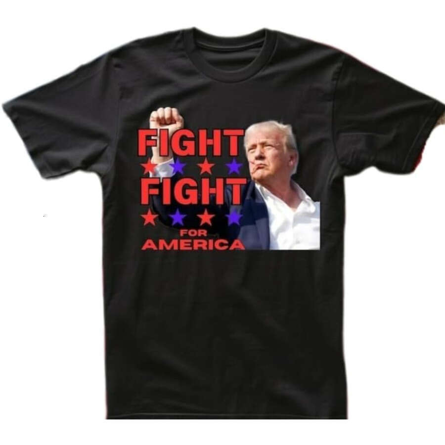 2024 Shooting Fight Attempted Assassination Trump Survivor Tee Shirt Black size s-2xl Free shipping