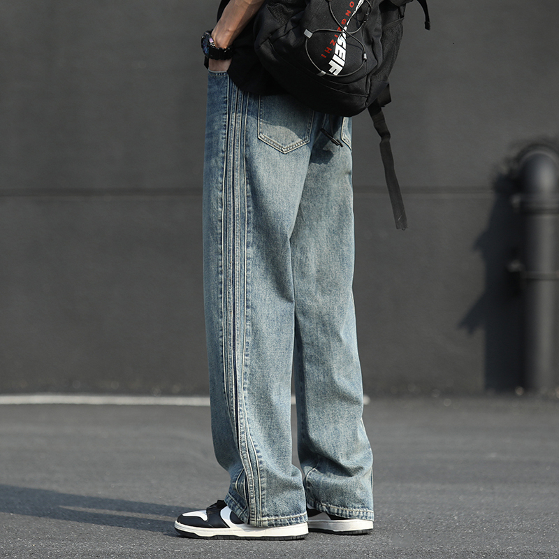 2024 new jeans men's straight leg loose casual Korean version trendy versatile pants