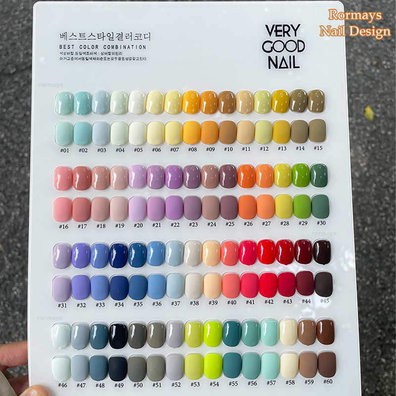 Rormays Popular gel Polishing 60PCS Mixed gel Varnish UV LED Soaking Durable Bright Color Nail Salon Design Learning Kit Wholesale Factory