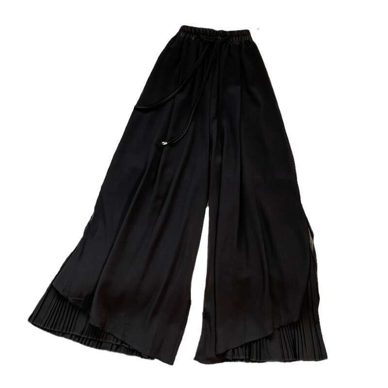 Elastic Waist Drape Wide for Women's Summer New Chiffon Straight Leg Trouser Thin Loose Casual Pants Jeans for Pregnant Women Waterproof Trousers