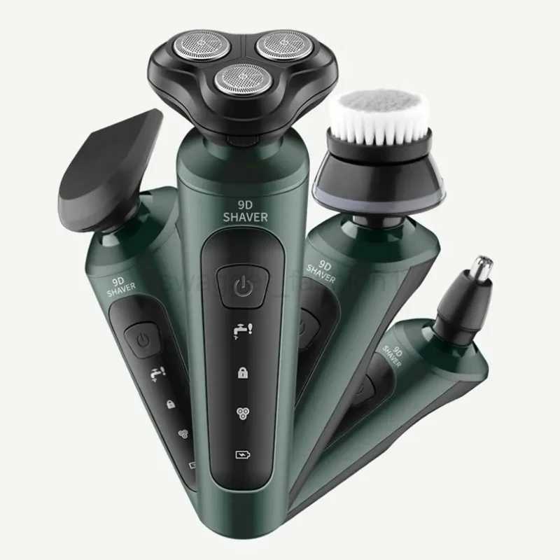 Electric Shavers for Men Waterproof Electric Trimmer Razor Wet amp Dry Use Rechargeable Battery Rotary Shavers Machine shavingBp240709