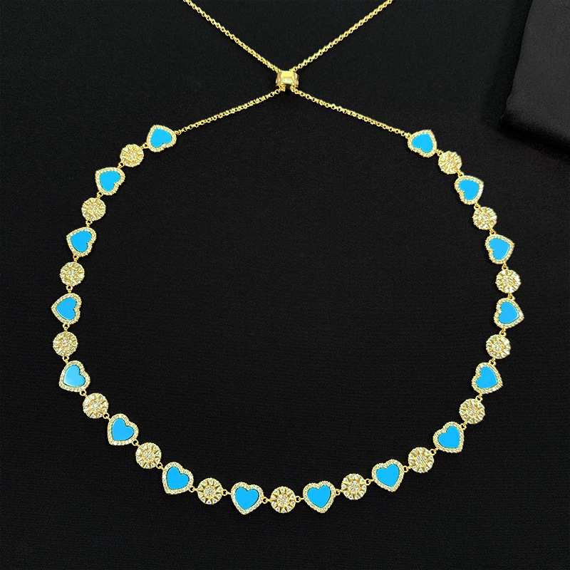 A top brand love heart designer necklace women nice charm blue stone shine crystal dia sailormoon gold nature whale choker necklaces jewelry gift