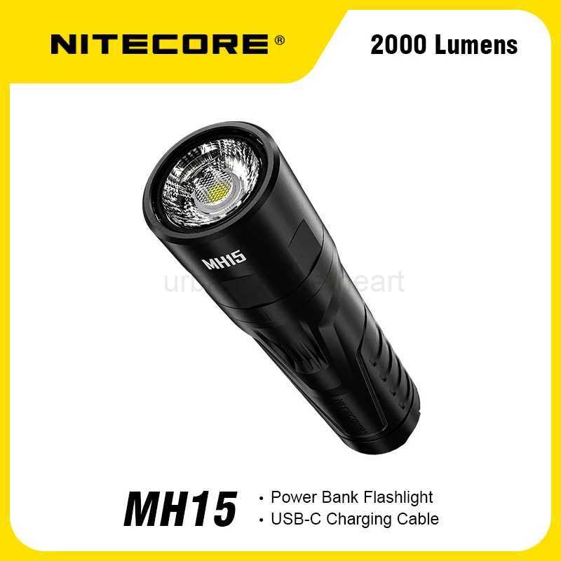 NITECORE MH15 2000 Lumens Flashlight Night Walks Camping Emergency Lighting USB-C Charging CableCL240718