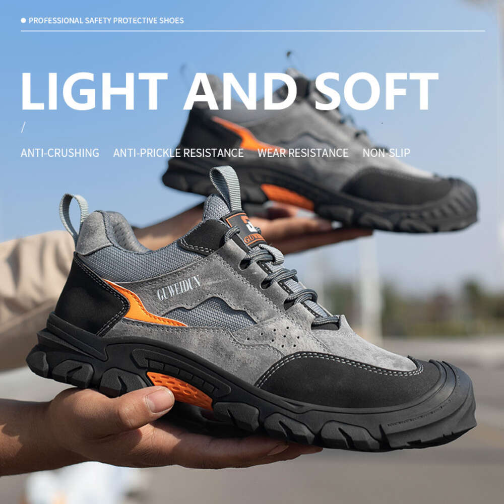 Fashion Sneakers Breathable Men's Shoes Steel Toe Anti Smash Safety Men Work Boots Indestructible
