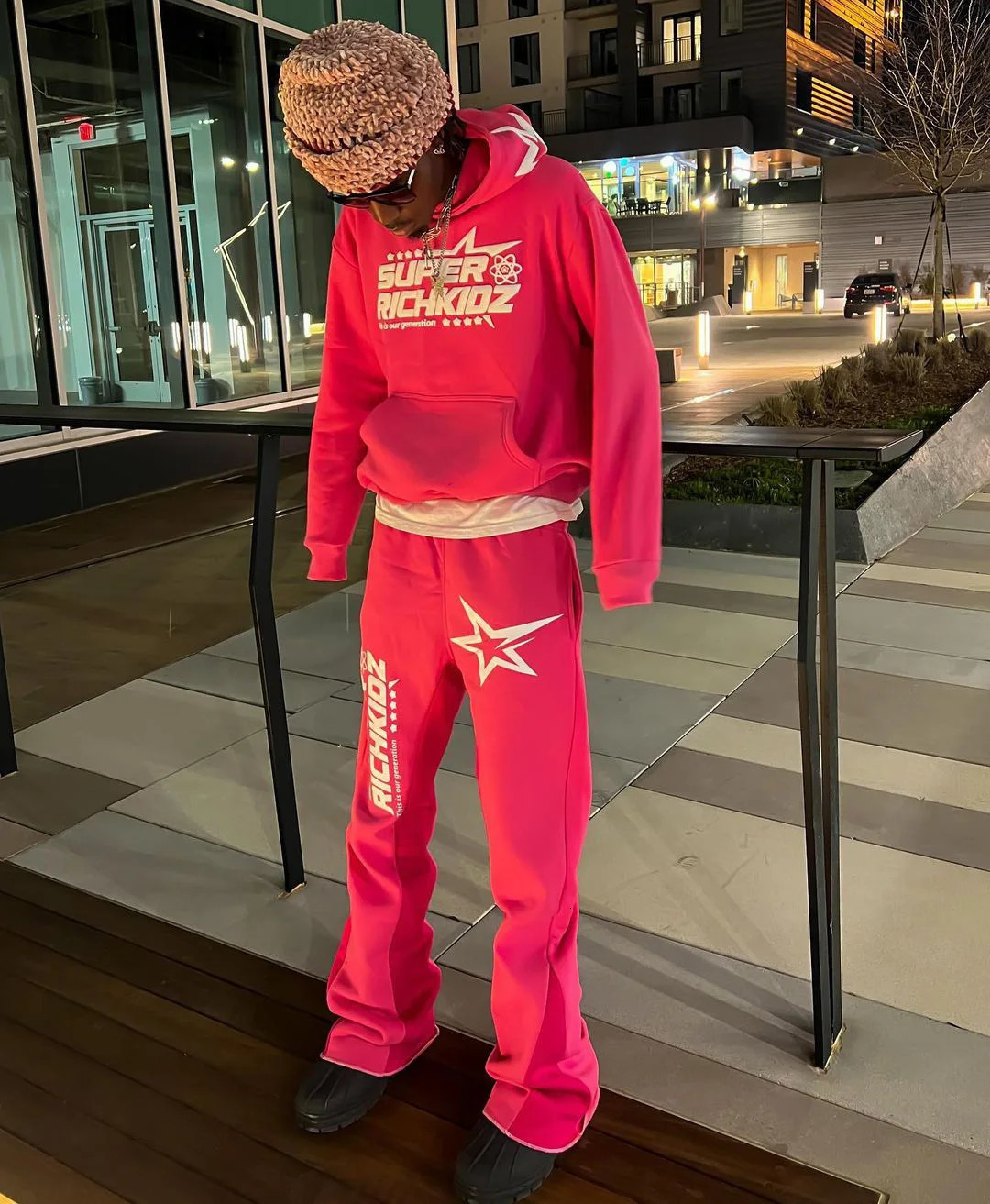 Harajuku y2k tops Men Tracksuit Hooded Pullover Sweatpants Sports Suit woman Casual High Street Sportswear 90s Streetwear Sets 240708