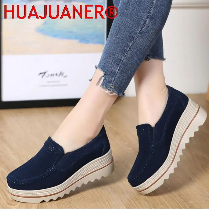 Spring Women Flats Shoes Platform Slip On Flats Woman Sneakers Female Suede Ladies Tenis Loafers Moccasins Casual Shoes 240708