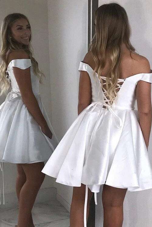 A Line Off The Shoulder Homecoming Dresses Tiers Real Pos Short Lady Party Custom Sweet 16 Graduation Dress BM4002