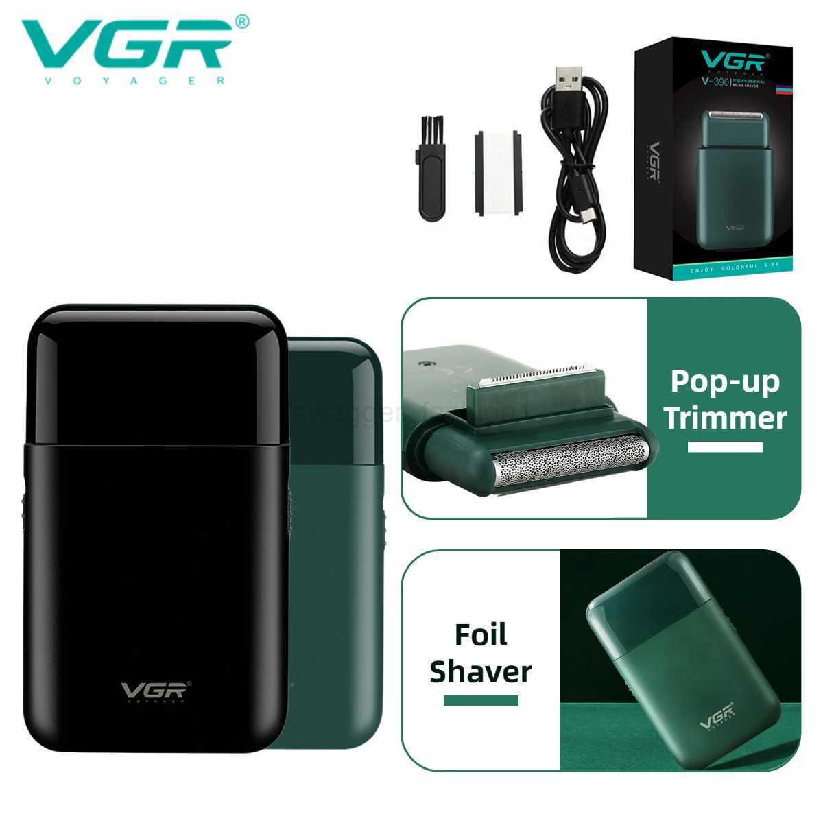 VGR Beard Shaver Rechargeable Hair Trimmer Electric Hair Cutting Machine Portable Reciprocating Hair Trimmer for Men V-390B240709