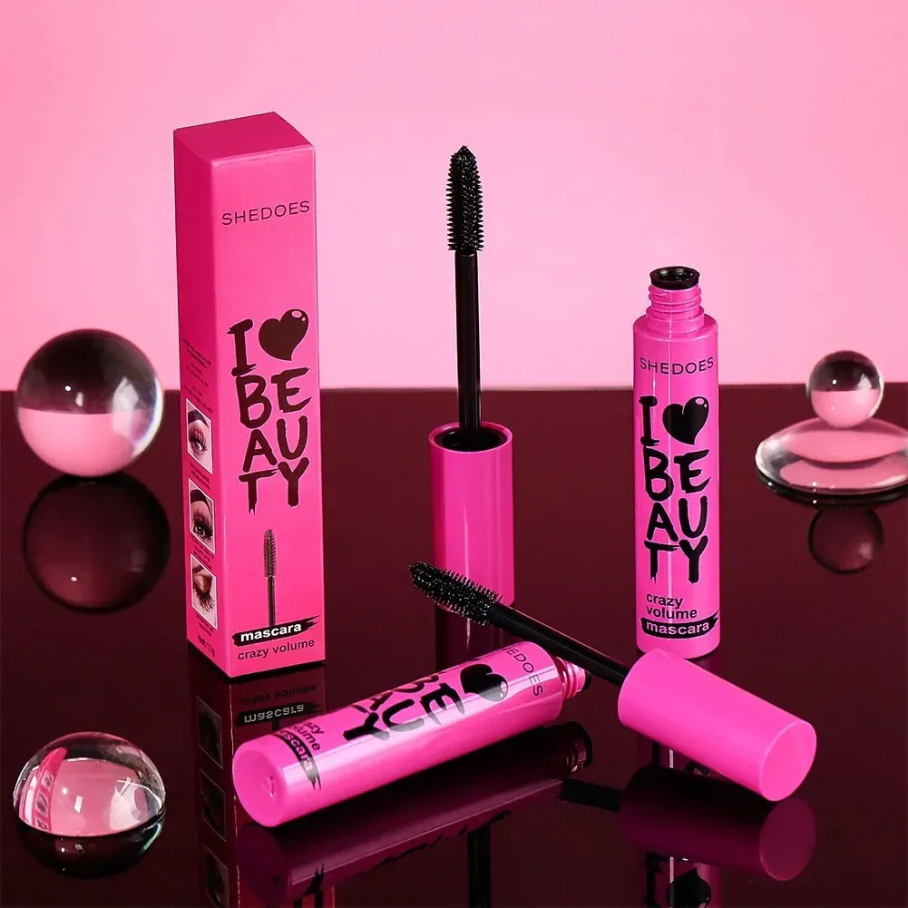 1 PCS Eyelash Mascara Waterproof Mascara Thick Fiber Long Curl Silicone Brush Mascara Makeup Kit Long Lasting Natural Curling 240713