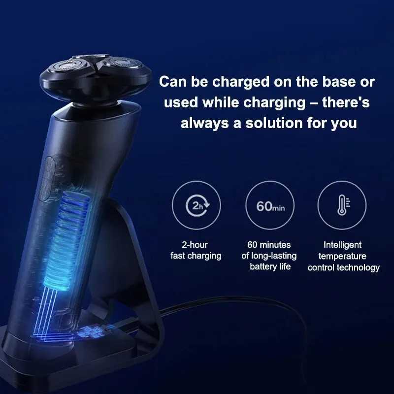 XIAOMI MIJIA Electric Shaver S700 Portable Flex Razor 3 Head Shaving IPX7 Waterproof Washable Beard Trimmer Trimer Cutter 30 DayB240709