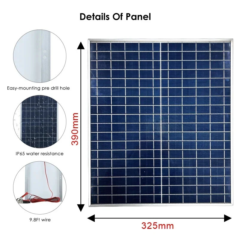 500W 1000W Solar Panel Kit Complete 12V Polycrystalline Power Portable Outdoor Rechargeable Cell Generator for Home 240711