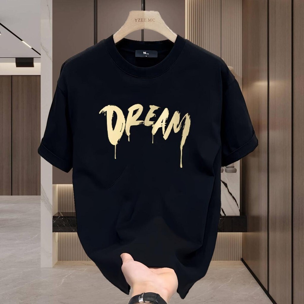 Korea COD, DREAM, 2024 fashion trend, 100% pure cotton new short sleeved printed letter T-shirts, Kuala Lumpur local store, free shipping, COD