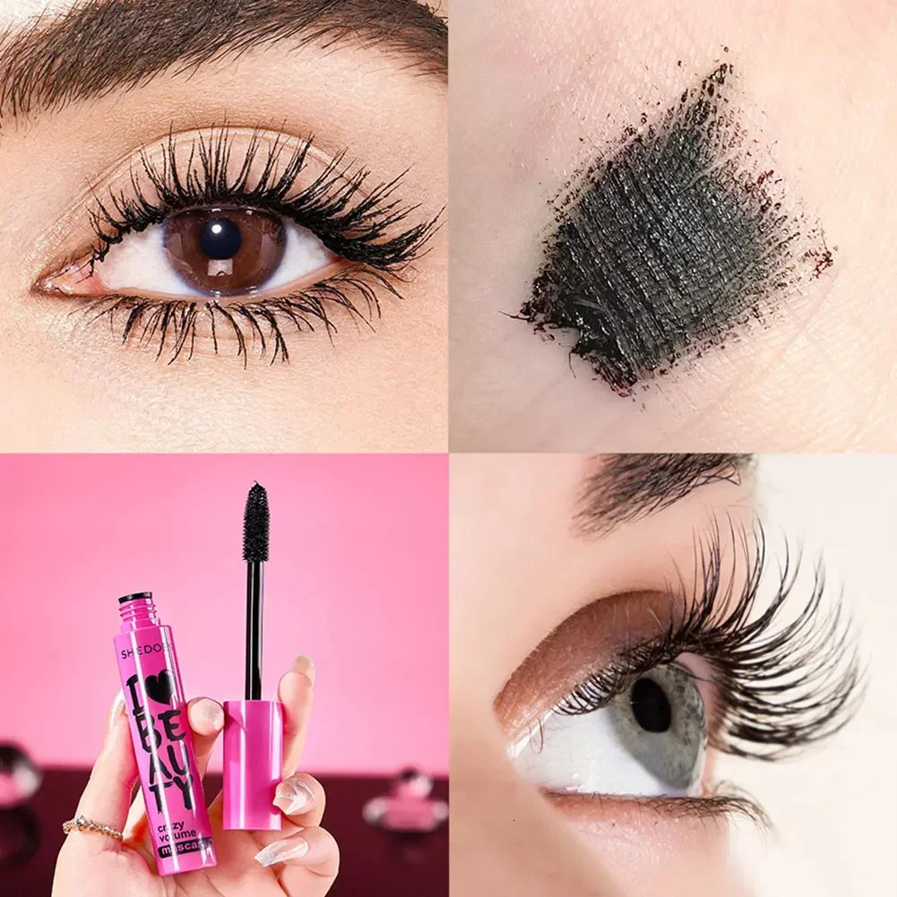 1 PCS Eyelash Mascara Waterproof Mascara Thick Fiber Long Curl Silicone Brush Mascara Makeup Kit Long Lasting Natural Curling 240713