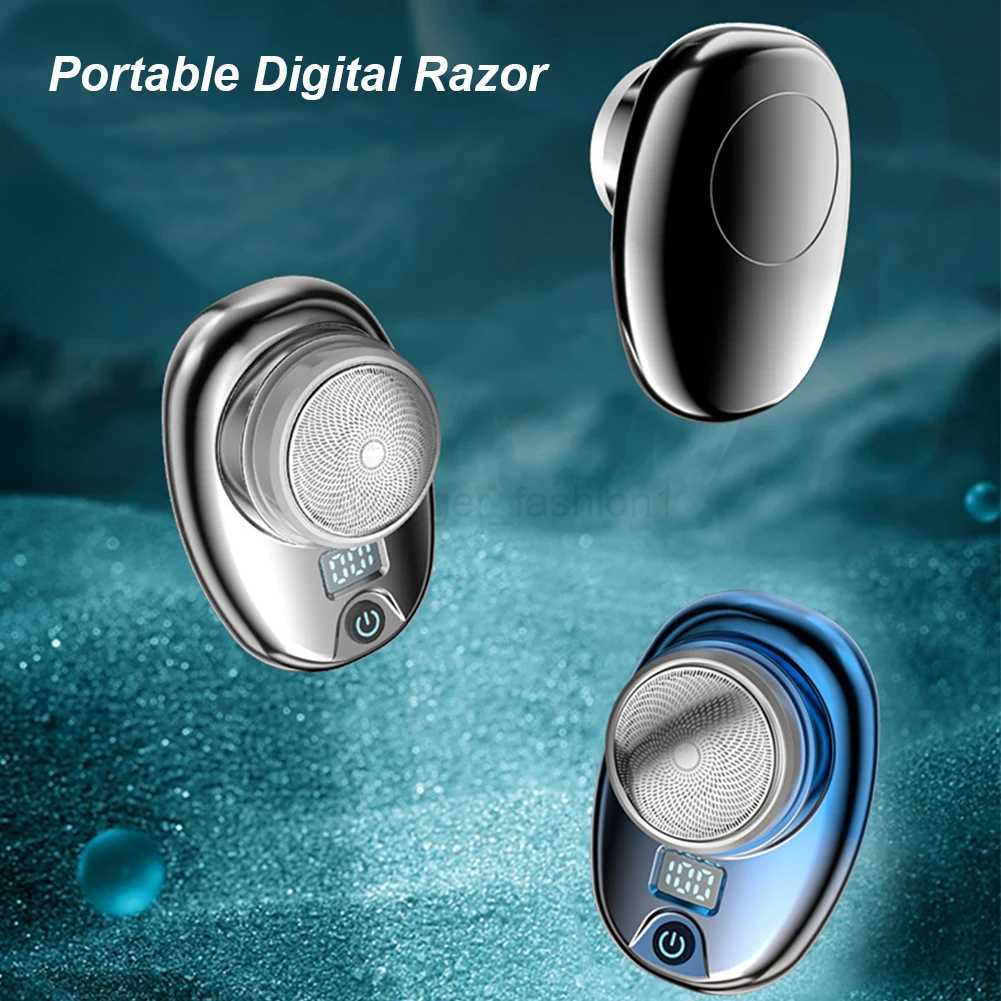Mini Electric Razor Men Shaver USB Charging Wireless Shaver Digital Display Beard Trimmer Professional Tool for Home BusinessB240709