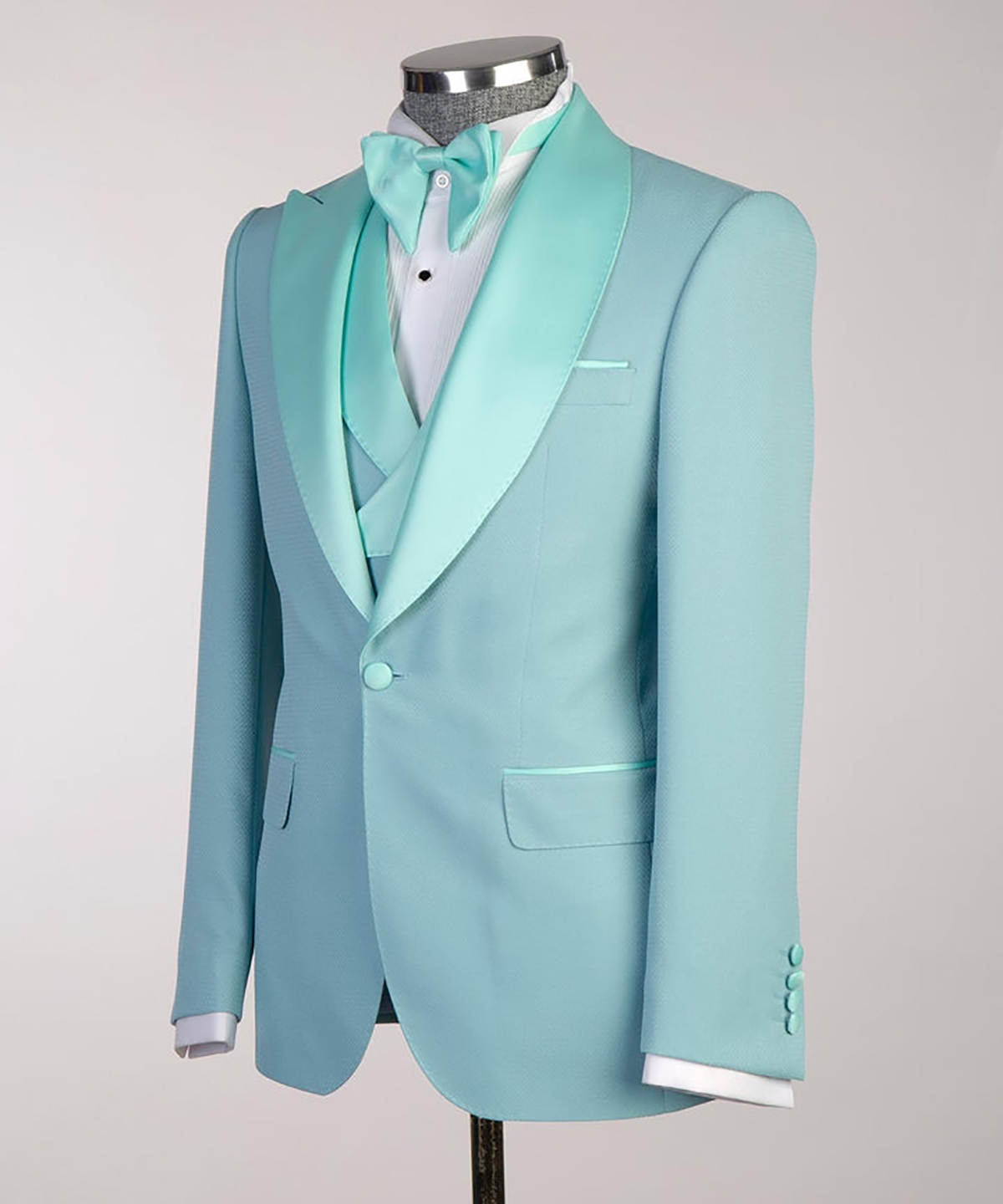 Summer Mint Green Men Wedding Suits 3 Pieces Custom Made Handsome Wedding Tuxedos For Business Groom Wear