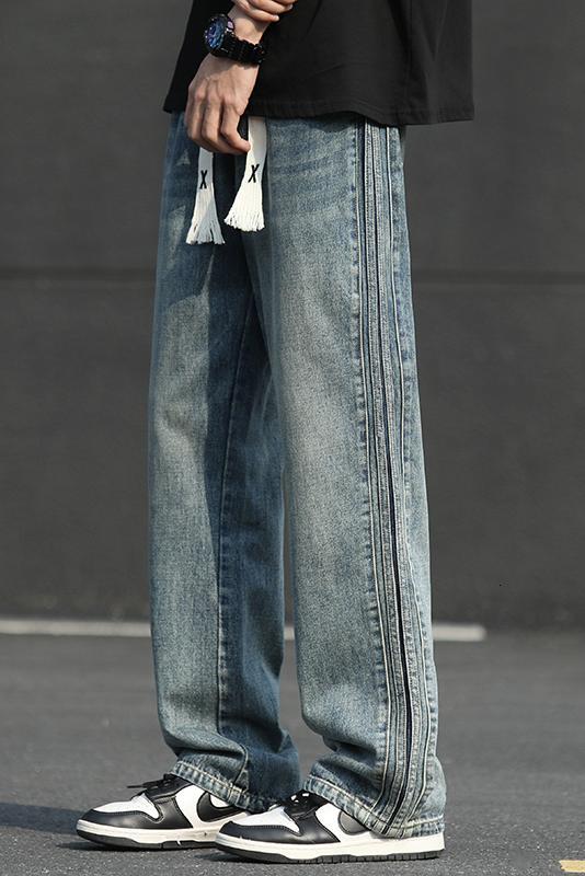 2024 new jeans men's straight leg loose casual Korean version trendy versatile pants