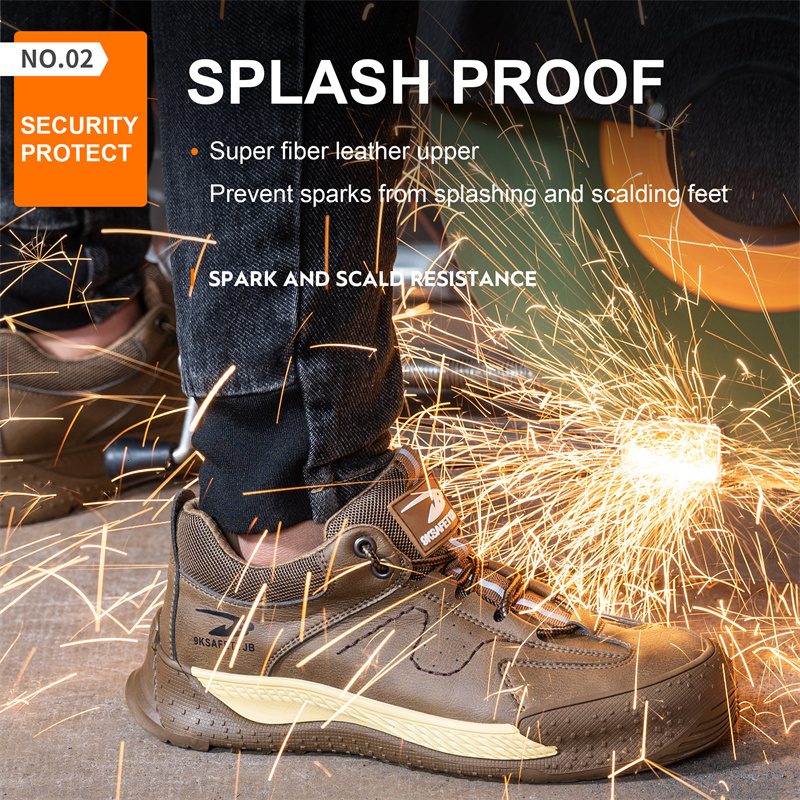 Insulation 6Kv Male Composite Toe Work Sneakers Indestructible Anti-Smash Anti-Puncture Leather Safety Shoes