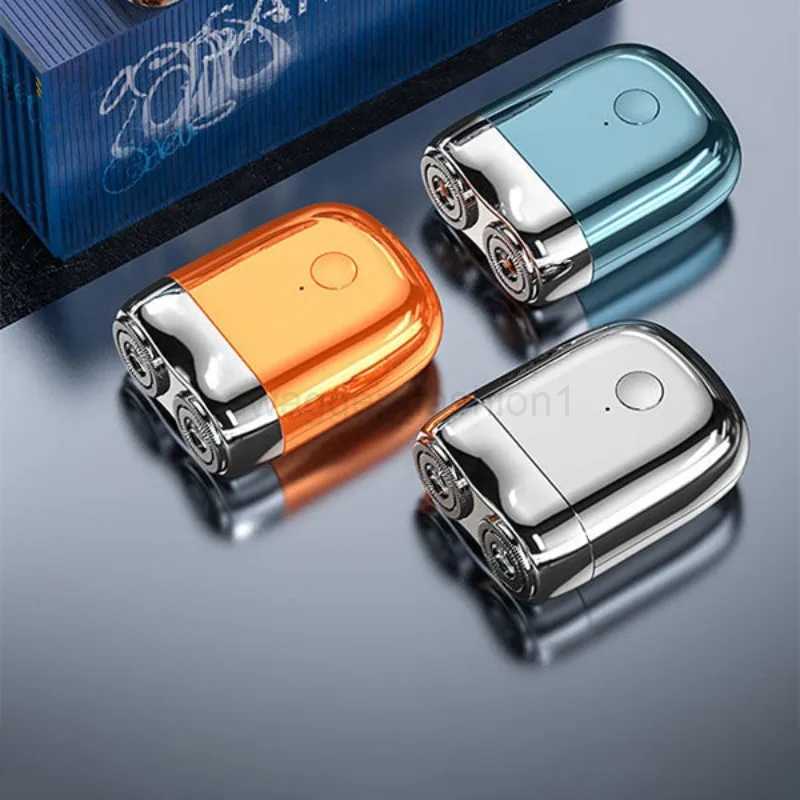 Mini Portable Electric Shave Razor Beard Trimmer Shaver Double Head Mens Beard Razor IPX7 Waterproof Use Pocket RazorB240709