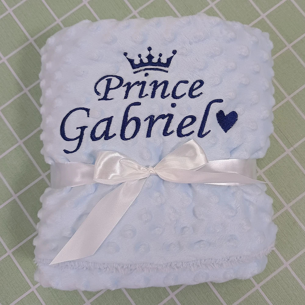 Name Personalised Bubbled Fleece Blanket DIY Custom Toddler Crib Bed Stroller Swaddle For born Birthday Gift Present 240703