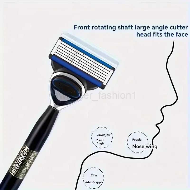 6-layer classic shaver stainless steel manual shaver suitable for mens facial care sharp bladeB240709