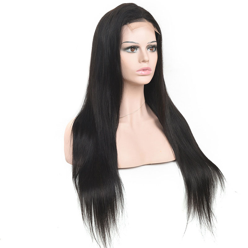 Natural Color 4X4 Straight Deep Wave Body Peruvian Human Products By Four Closure Wig With Baby Hair Lace Wigs