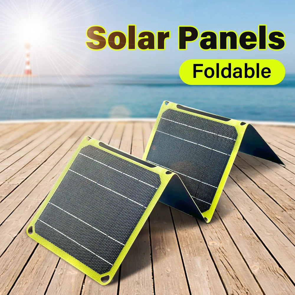 JMUYTOP Outdoor powerful Portable Solar Panel 5v 21w 40W battery phone charger PD 20w 30 9V 12V For USB A C Power bank 240711