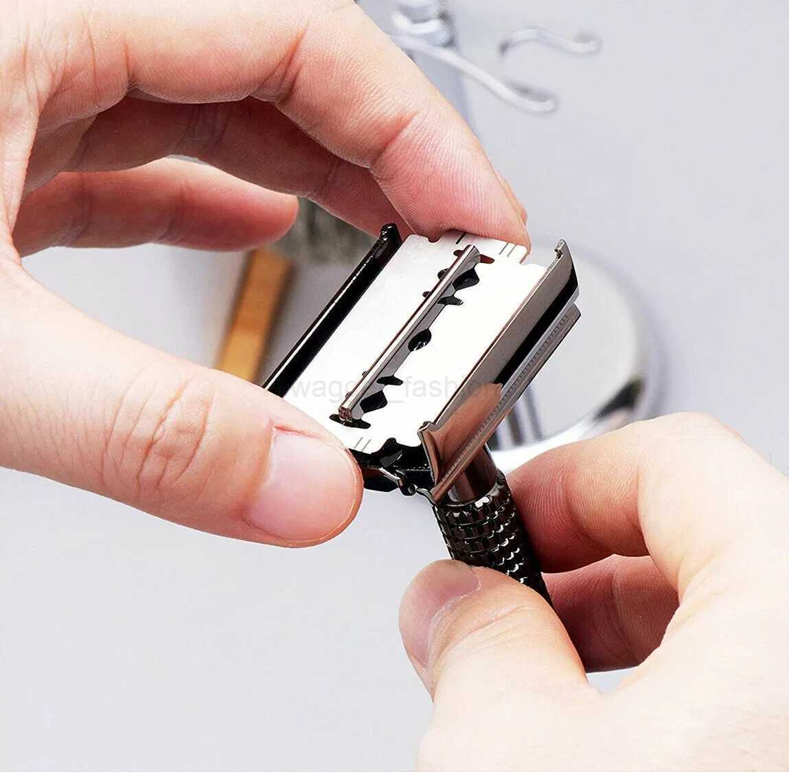 Men Double Edge Safety Razor Portable Reusable Manual Shaver for Home SalonB240709