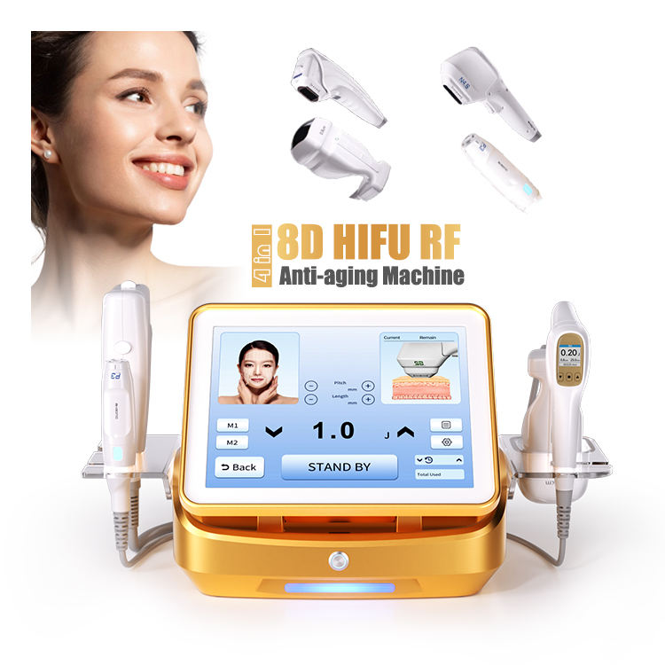 5 in 1 Hifu Ultrasonic One Press 12lines 8D Hifu Machine Smas Painless 4d 7d Wrinkle Removal Anti-aging Cartridge For Full Body