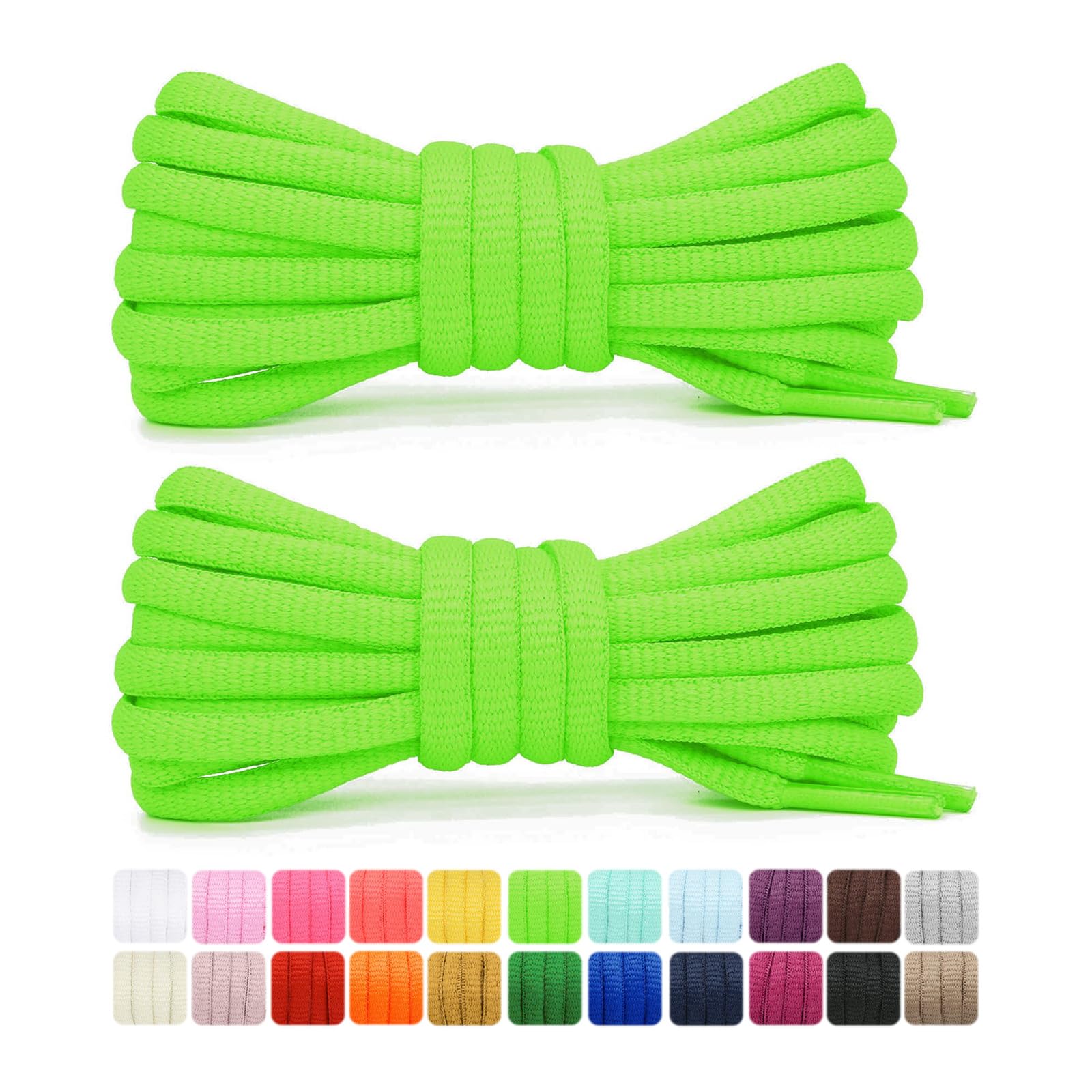 Flat Sneaker Laces 1 Pair PackMultiple Sizes and Colors, Suitable for All Sneaker Types