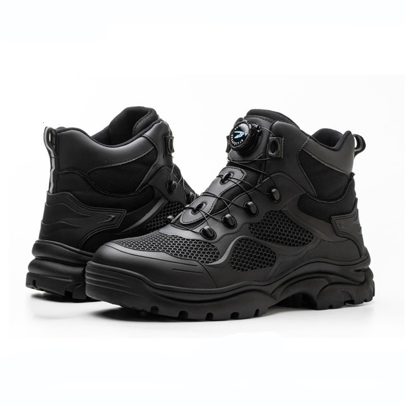 2023 Top Grade Rotary Buckle Sneakers Safety Shoes Men Indestructible Work Boots Anti Smashing 9195