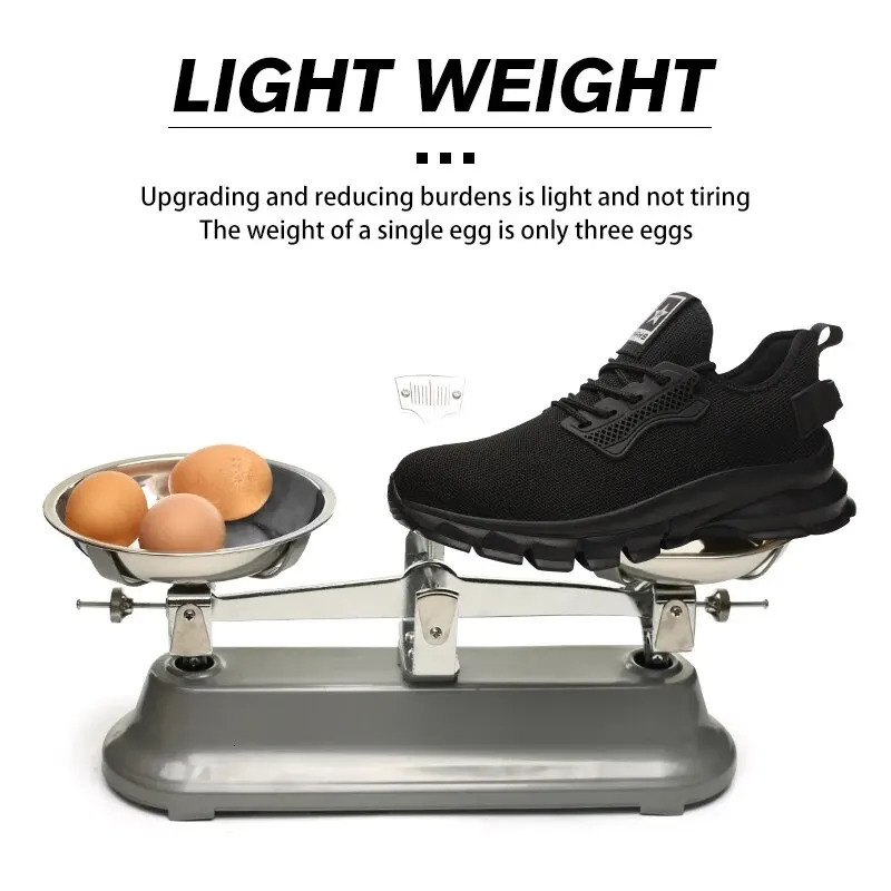 2024 Lightweight Men Safety Shoes Steel Toe Cap Work Sneakers Men Protective Shoes Anti-smash Anti-puncture Indestructible Shoes 240718