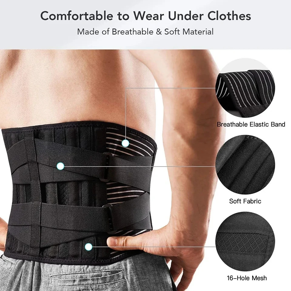 Adjustable Lumbar Support Belt Double Pull Back Waist Orthopedic Corset Spine Decompression Pain Relief Tighten The Abdomen 240715