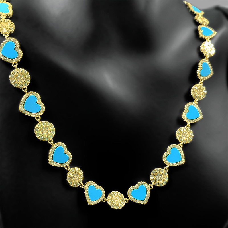 A top brand love heart designer necklace women nice charm blue stone shine crystal dia sailormoon gold nature whale choker necklaces jewelry gift