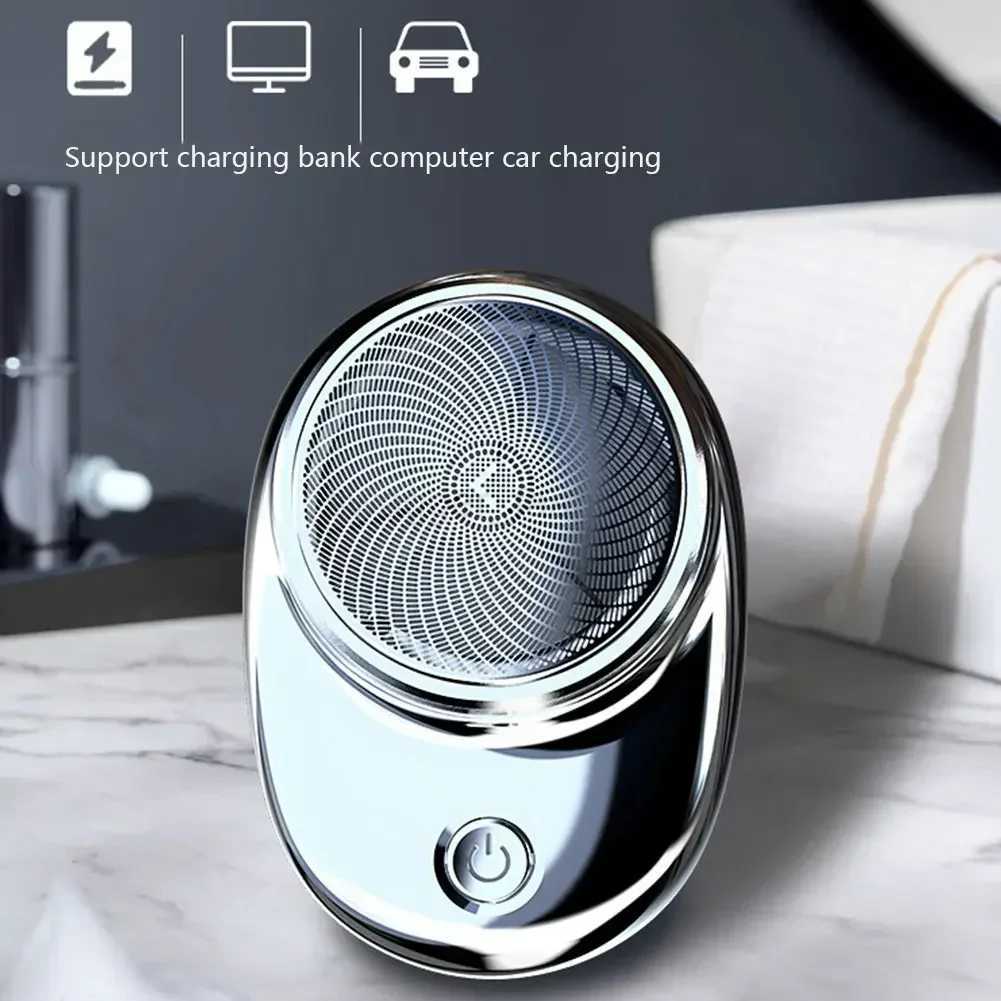 Mini Electric Travel Shaver For Men Pocket Size Portable Travel Car Home Razor Rechargeable Cordless Shaving Face Beard RazorB240709