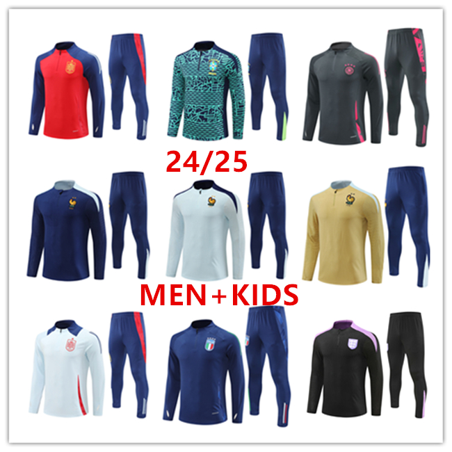 2425 national team sportswear Spain Germany Brazil Portugal Netherlands englandES FG kit tracksuit training jacket football survetement foot men and kids