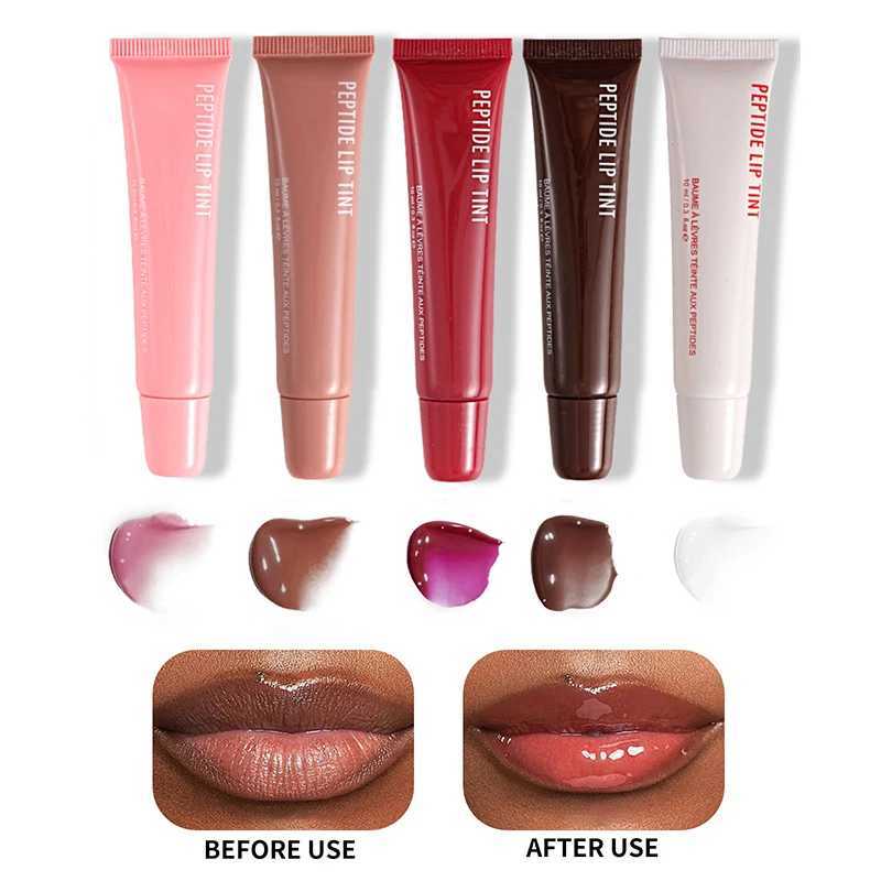 5-color peptide gloss lipstick lasting moisturizing and whitening lip line sexy wrinkle color female cosmetics W241101