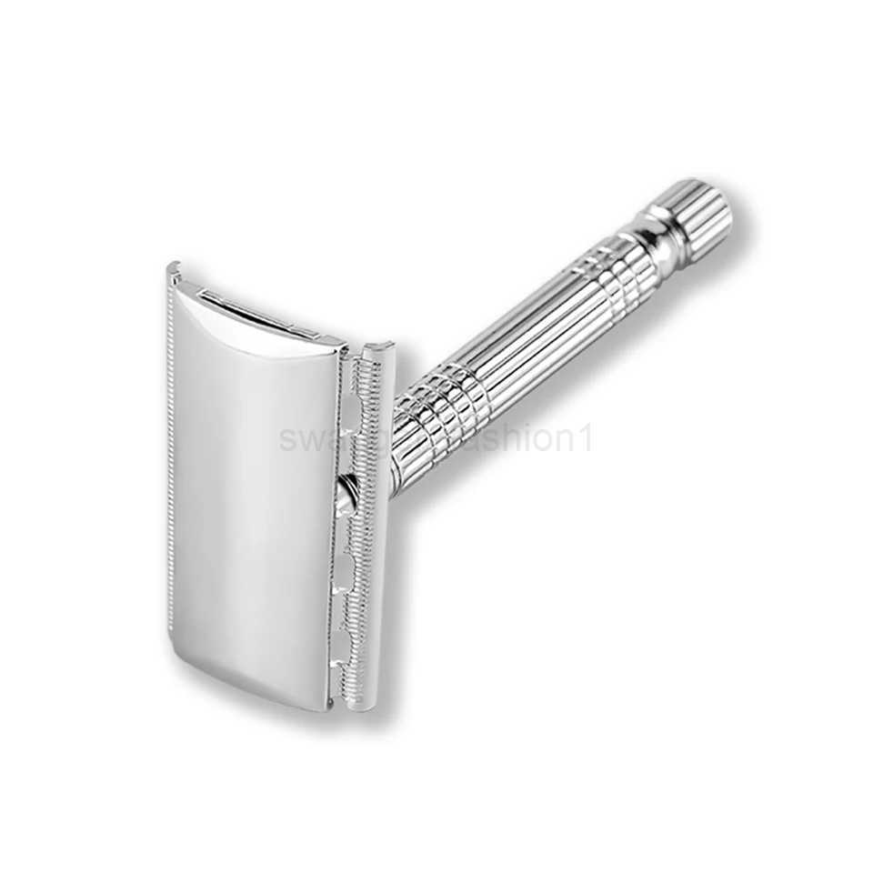 Stainless Steel Manual Safety Razor Set for Men Barber Shaver Hair Beard Remove Tool Double Edge Barbeador Razor with 1 BladeB240709