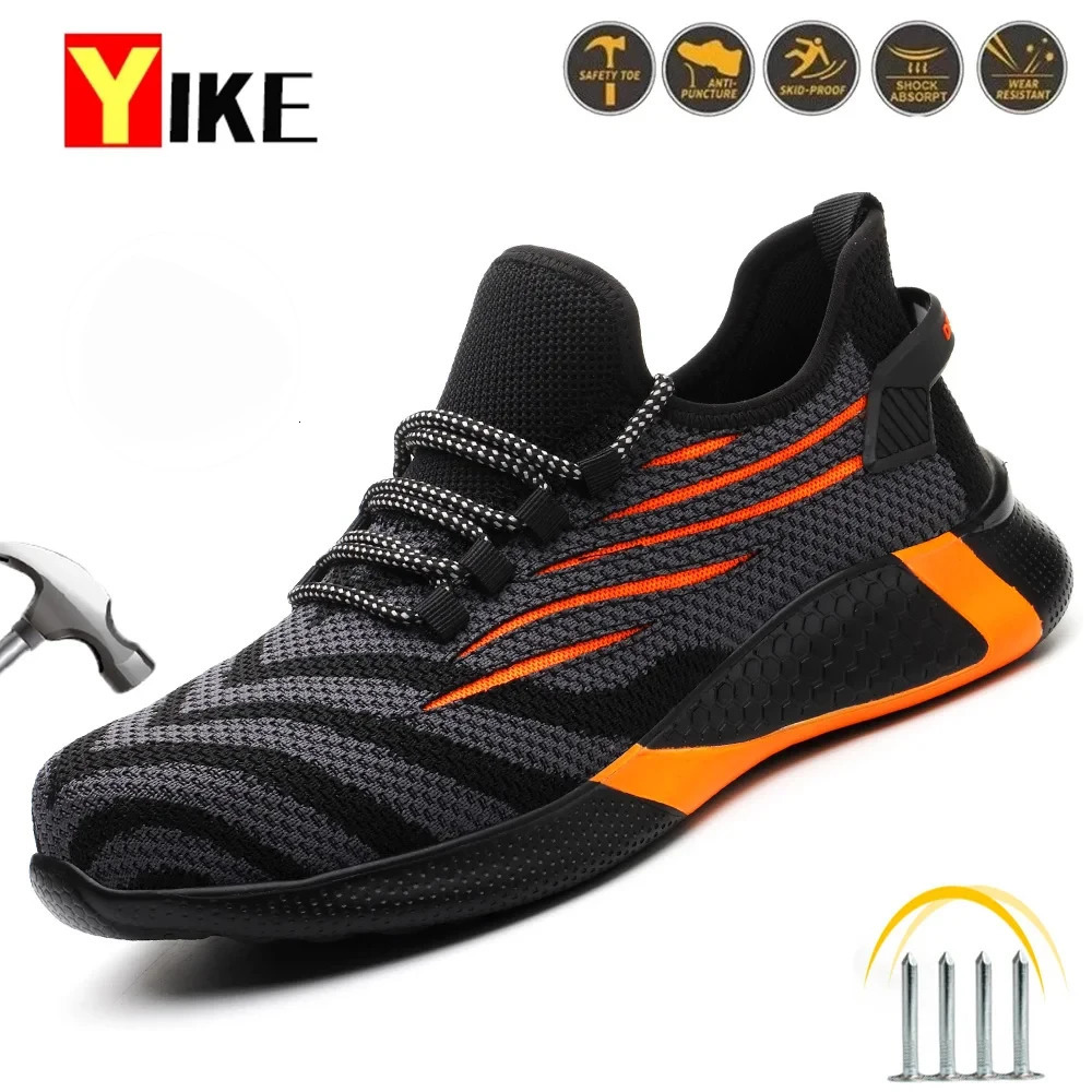 Men Work Safety Shoes Anti-puncture Working Sneakers Male Indestructible Work Shoes Men Boots Lightweight Men Shoes Safety Boots 240718
