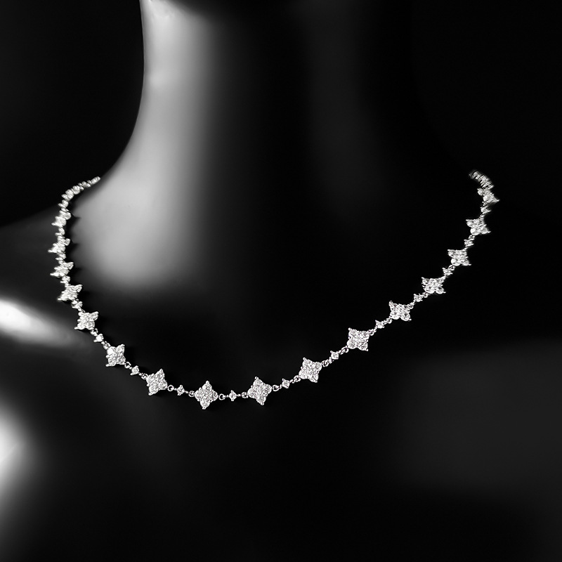 A top brand luxury clover designer necklace bracelet women whale nature white star bling crystal diamond sailormoon silver bracelets choker necklaces jewelry gift