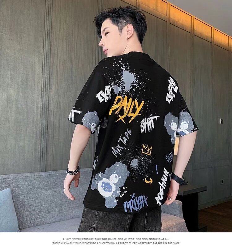 Short-sleeved Summer Half-sleeved Trend Loose T-shirt Men's Clothing
