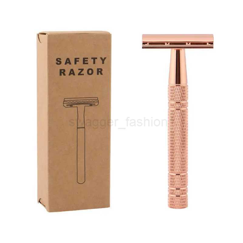 Classic Manual Shaver Aluminum Double Edge Safety Razor for Mens Shaving and Womens Hair Removal Tool With Shaving BladesB240709