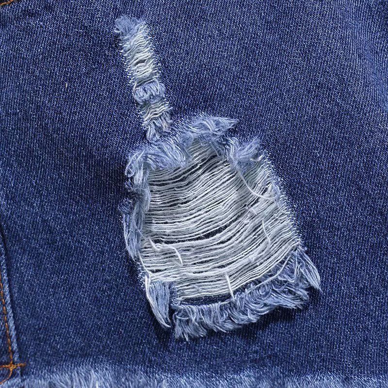 Quality Summer Plus Size Wide Leg For Women White Blue Black Gray Broken Hole High Elastic Women's Denim Shorts