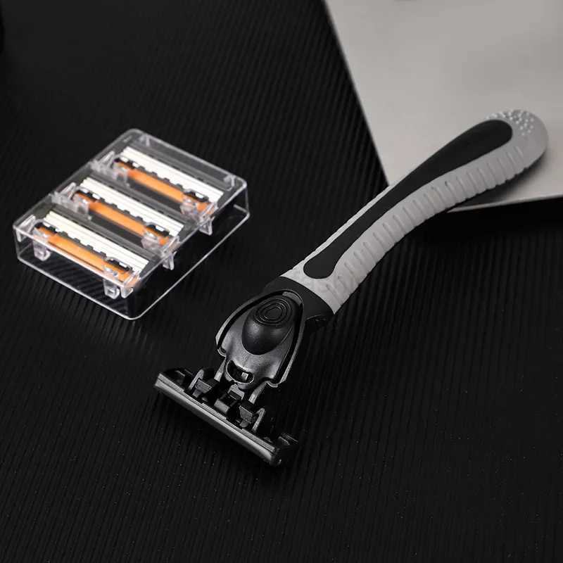 19-Blade Men Shaver Manual Razor Body Hair Cutting Beard Shaving Bikini Trimmer Three Layer Barber Shaver Multi Head ChangeableB240709