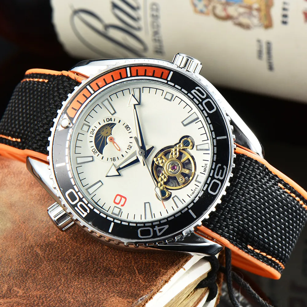 Top Fashion Mens Watches Mechanical Automatic Tourbillon Movement Watches for Men 24 Hours Small Dial Work Ocean Wristwatch Waterproof Male AAA Clock