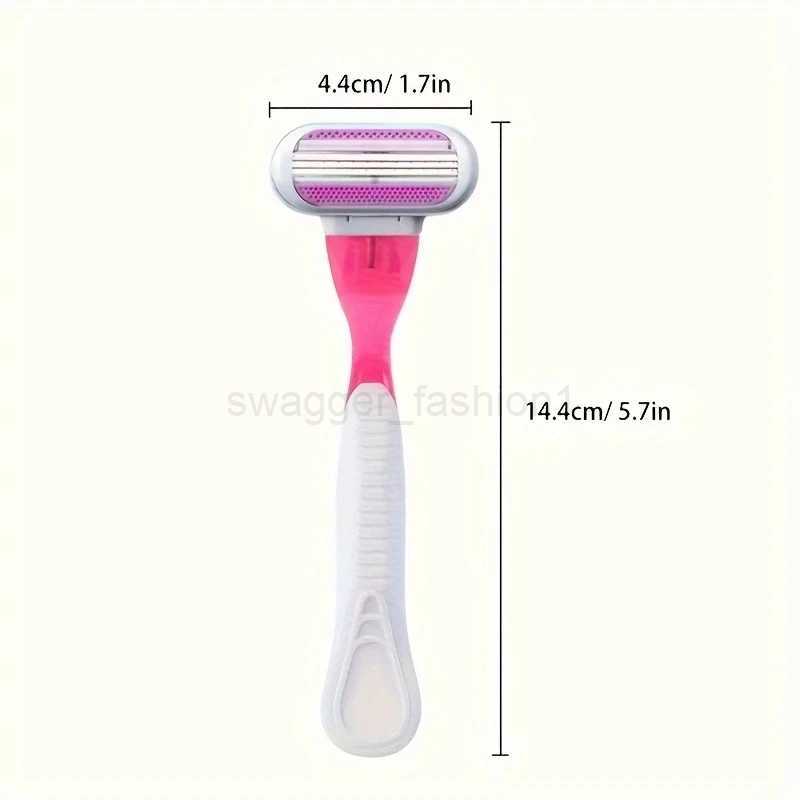 1 Holder+8 Blades 3-Layers Manual Razor For Women Reusable Blades ShavingSet Replaceable Blades Women Shaver With Lube StripB240709