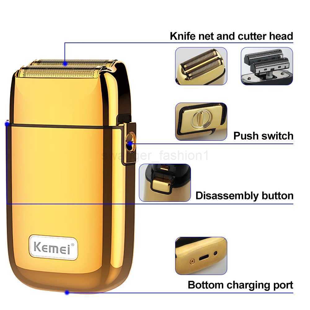 Kemei Tx1 Rechargeable Metal Housing Pro Electric Shaver For Men Hair Beard Electric Razor Bald Shaving Machine Finishing FadeB240709