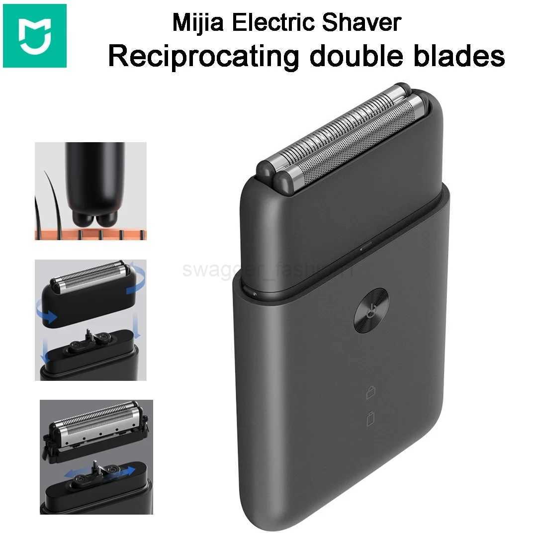 Mijia Electric Shaver Reciprocating Double Blades IPX7 Zinc Alloy Magnetic Blade Holder Type-c Rechargeable Portable RazorB240709